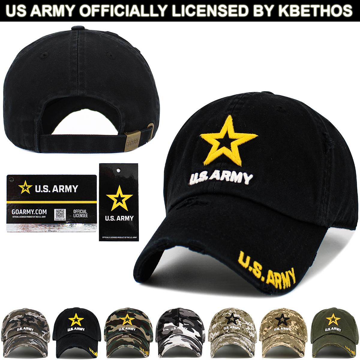 US ARMY Vintage Distressed Washed Cotton Baseball CAP